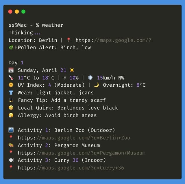 Weather Forecast CLI